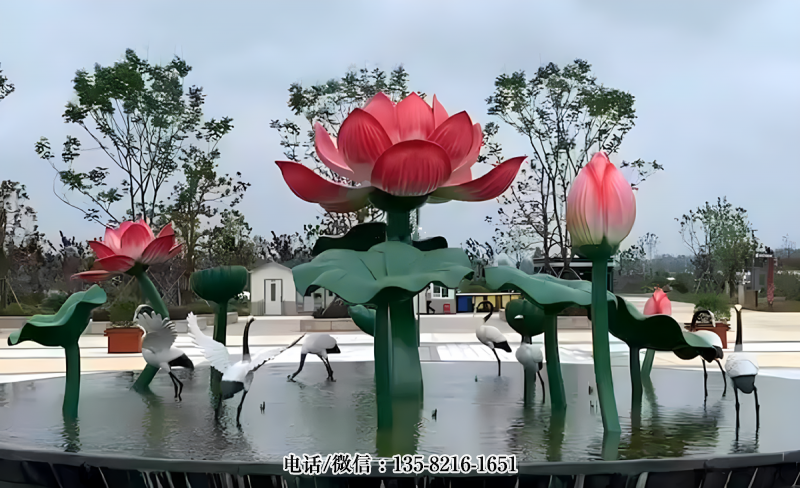 仿真荷花不锈钢雕塑