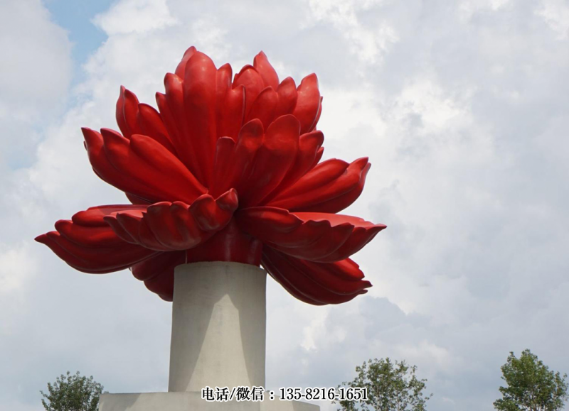 不锈钢国花牡丹景观雕塑